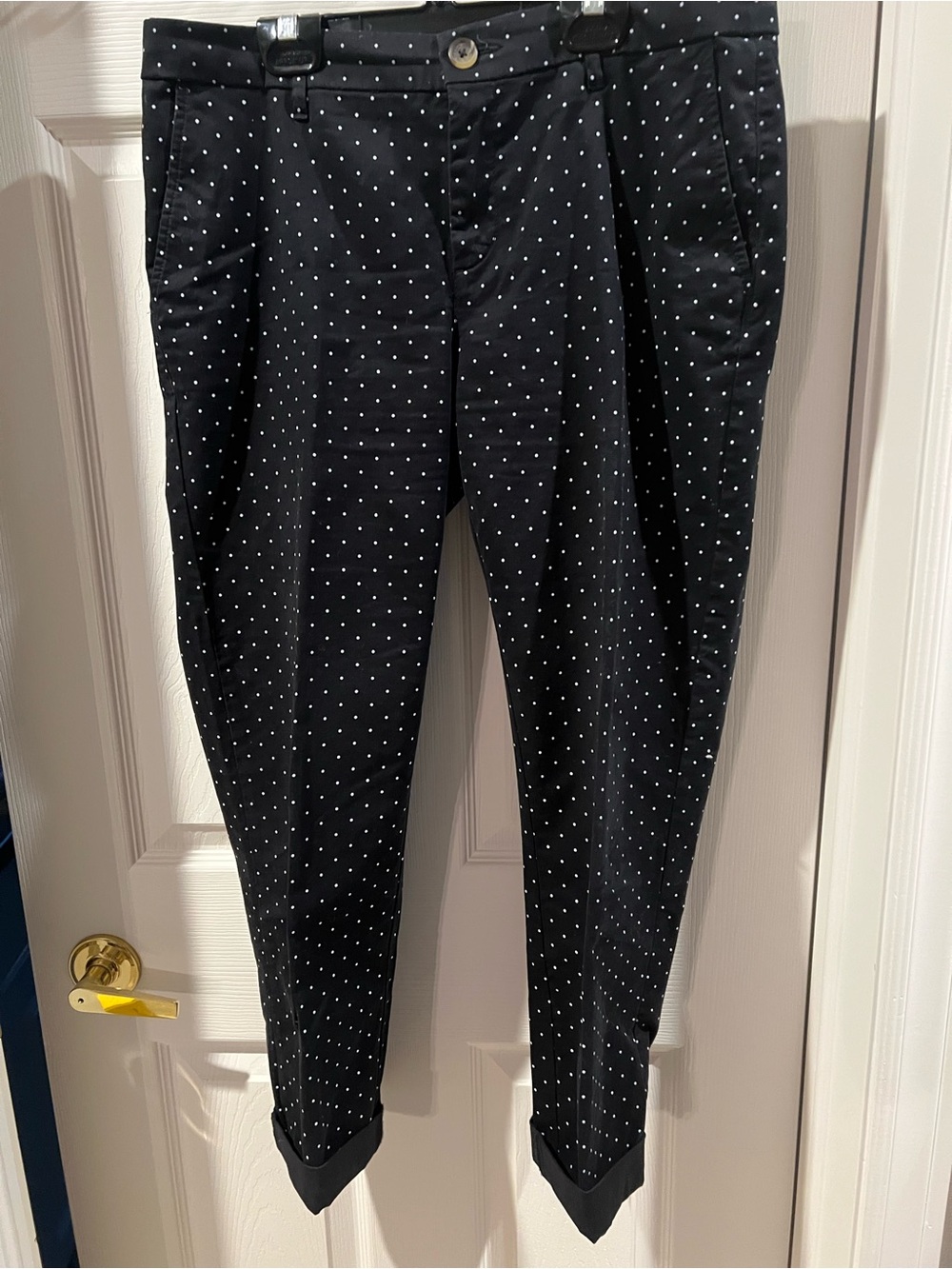 Ladies Black Polka Dot Capri